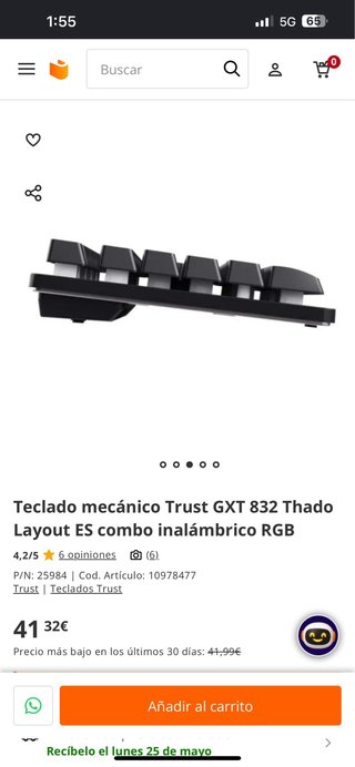Teclado y Ratón Trust GXT 832 RGB
