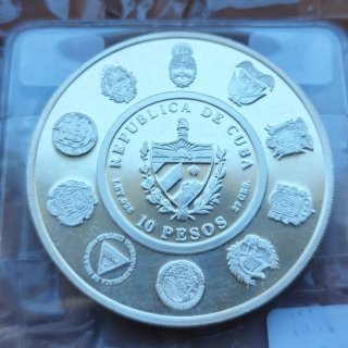 10 pesos plata Cuba 1994 Encuentro de dos mundos