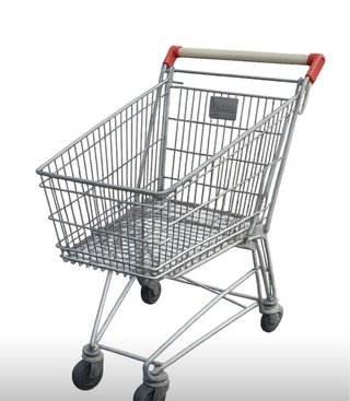 Carrito de la compra metálico plateado