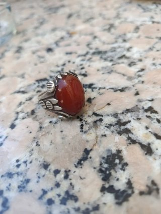 Anillo Plata 925 Ágata cornalina color higado