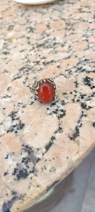 Anillo Plata 925 Ágata cornalina color higado
