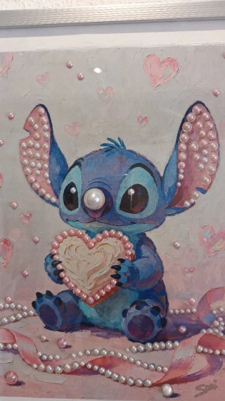 Cuadro infantil Stitch con corazón