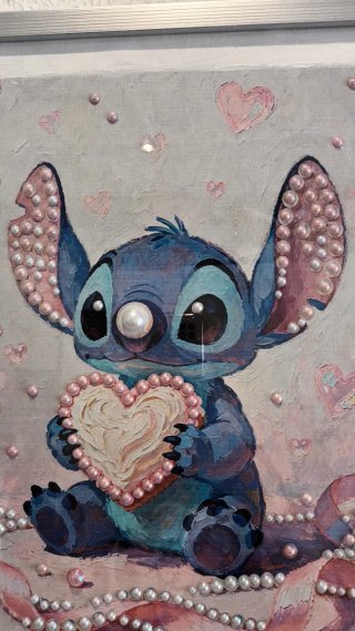 Cuadro infantil Stitch con corazón