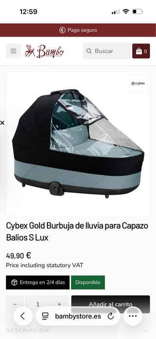 Capazo CYBEX Cot S Lux - Stormy Blue
