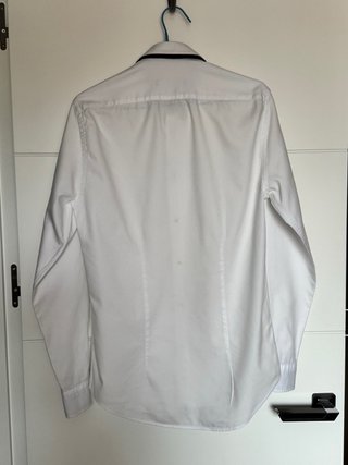 Camisa Zara Man Blanca con detalles en azul marino