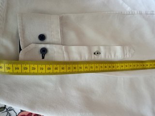 Camisa Zara Man Blanca con detalles en azul marino
