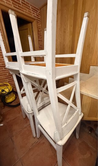 6 Sillas Comedor Madera Blancas