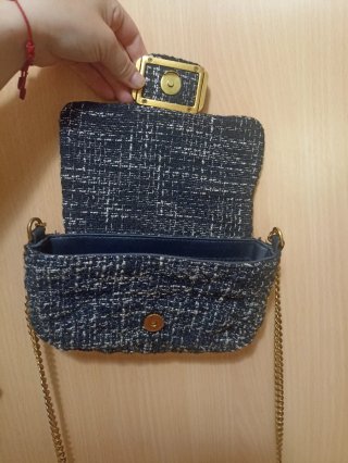 Bolso Mango tweed cadena dorada