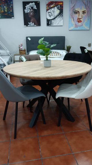 Mesa Comedor Madera Ovalada 120cm