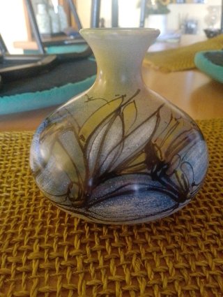 Vaso Ceramica Vintage Modernariato Dipinto a Mano