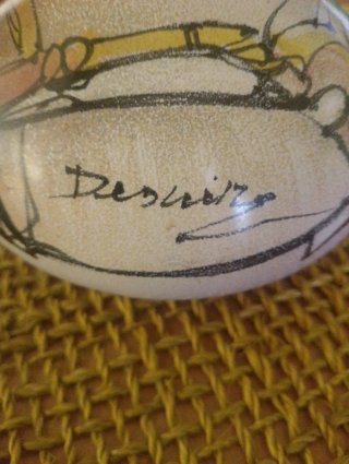 Vaso Ceramica Vintage Modernariato Dipinto a Mano