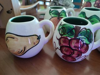 Juego Cerámica Vintage Jarra y Tazas