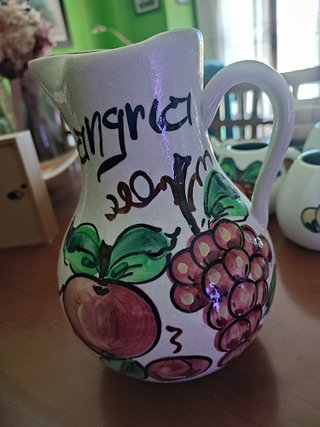 Juego Cerámica Vintage Jarra y Tazas