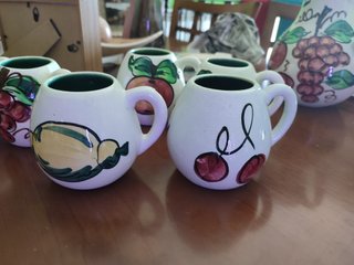 Juego Cerámica Vintage Jarra y Tazas