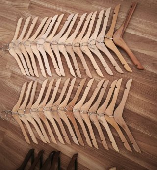 Lote Perchas Madera Infantiles Varias Colores