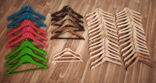 Lote Perchas Madera Infantiles Varias Colores