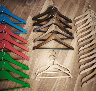 Lote Perchas Madera Infantiles Varias Colores