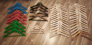 Lote Perchas Madera Infantiles Varias Colores