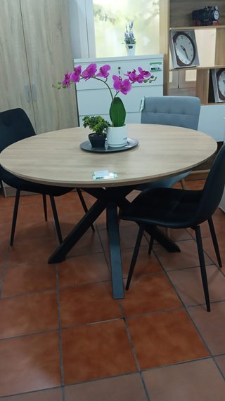 Mesa redonda madera 120cm