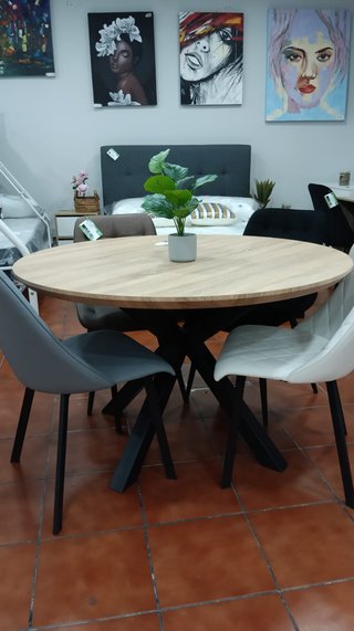 Mesa redonda madera 120cm