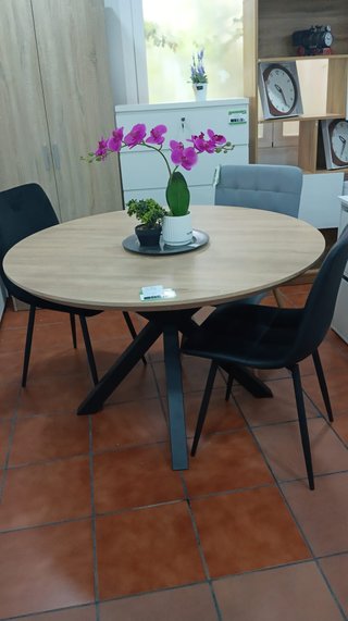Mesa redonda madera 120cm