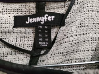Blazer Jennifer Donna Bianco/Nero Zip Argento