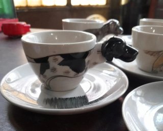 Set 6 Tazzine Caffè con Manico Cane