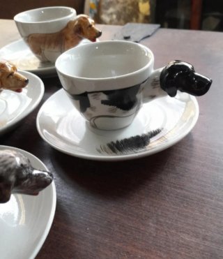 Set 6 Tazzine Caffè con Manico Cane