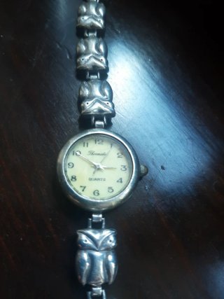 Reloj vintage plata 925 correa búhos