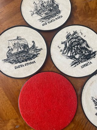 Posavasos antiguos de barcos (5 unidades)