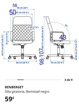Silla de escritorio negra