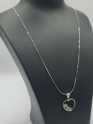 Conjunto Cadena Snake + Colgante Oro Blanco 18k