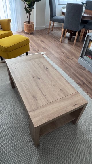Mesa salón elevable con almacenaje como nueva