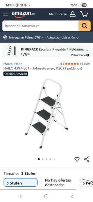 Escalera Hailo 3 peldaños