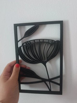 Decoración de 2 cuadros de pared floral negra
