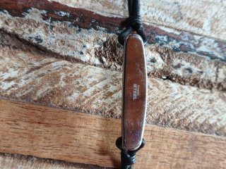 Fossil Bracciale Acciaio e Pelle Nera