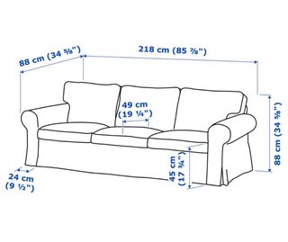 Sofá EKTORP gris 3 plazas IKEA – funda lavable