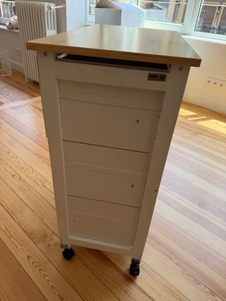 Carrito Auxiliar Cocina Madera Blanco