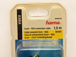 Cable Hama SCART a RCA 1.5m Nuevo Precintado