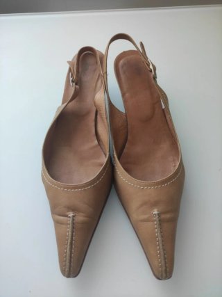 Zapatos Slingback Camel Mujer