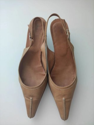 Zapatos Slingback Camel Mujer