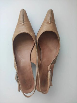 Zapatos Slingback Camel Mujer