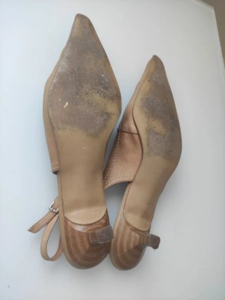Zapatos Slingback Camel Mujer