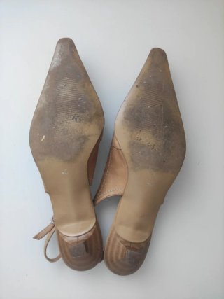 Zapatos Slingback Camel Mujer