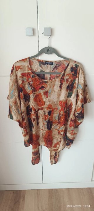 Camisa verano nudo beige y naranja