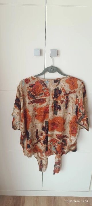 Camisa verano nudo beige y naranja