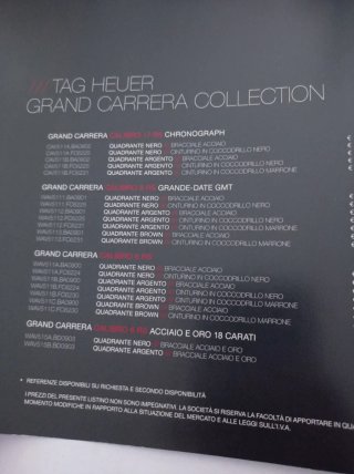 Catalogo TAG Heuer Carrera