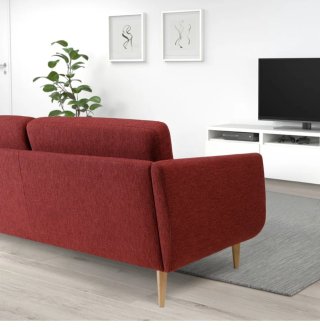 Sofáde Ikea, modelo SMEDSTORP 3plazas tela granate
