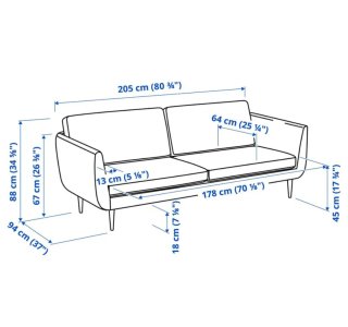 Sofáde Ikea, modelo SMEDSTORP 3plazas tela granate