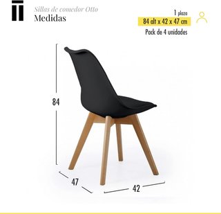 Sedia da pranzo nordica elegante e semplice